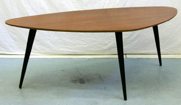 Cees Braakman Coffee Table for Pastoe: Of teak construction with ebonized wood legs. Designed by Cees Braakman and manufactured by Pastoe. Circa 1950s. H. 45. W. 152. D. 63 cm (18 x 60.8 x 25.2 in).