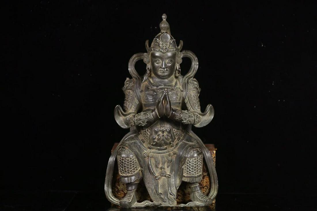 BRONZE WEI-TUO KING ORNAMENT: Ming Dynasty 14-17 Century / Height:54.5cm Width:30*20cm
