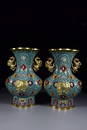 QIANLONG MARK CLOISONNE VASE IN PAIR