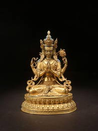 TIBETAN 4-ARM GUANYIN ORNAMENT