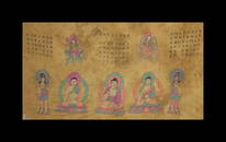 A RELIGION PAINTING OF  BUDDHAS