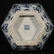 QIANLONG MARK BLUE WHITE HUI PATTERNED HECAGONAL VASE - 8