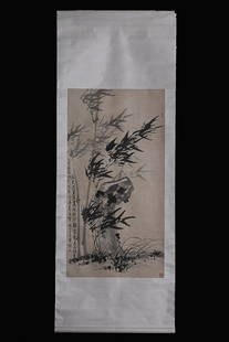 ZHU'SHI'LAN'CAO'TU PAPER SCROLL BY LI'FANGYING: Time: Qing Dynasty 17-19 Century / Length 63.78 in / Width 26.97 in