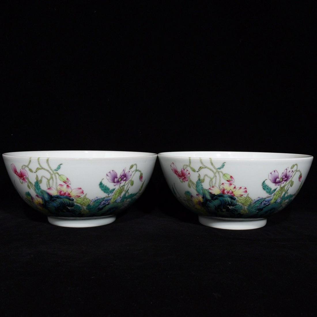 YONGZHENG MARK FAMILLE ROSE CORN POPPY PATTERNING BOWL: Time: yongzheng Period 18 Century / Height 3.86 in / Mouth-Diameter 8.46 in