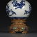 QIANLONG MARK CLOISONNE BLUE WHITE SAN'GUO BOTTLE VASE - 3