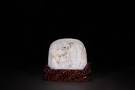 HETIAN WHITE JADE CARVING FIGURES AND PINE-TREE