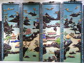 CLOISONNE EMBEDED GEMS LANDSCAPES AND FIGURES