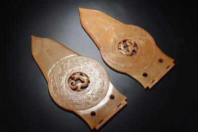 HETIAN JADE POETRY AXE IN PAIR