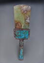 BRONZE EMBEDED TURQUOISE STONE AND JADE FURNACE