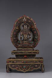 SILVER CORONET SAKYAMUNI SITTING ORNAMENT
