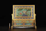CLOISONNE LANSCAPE DECORATED SCREEN