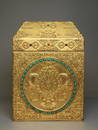 GILT BRONZE EMBEDDED TURQUOISE AUSPICIOUS PATTERN BOX