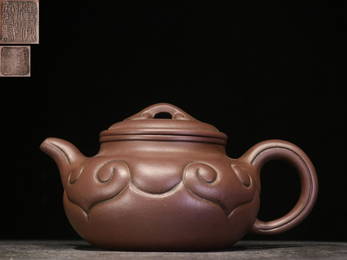 GU'JINGZHOU HANDY RUYI PATTERN ZISHA TEAPOT