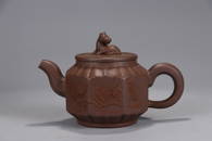 MASTER MADE FU'SHOU PATTERN ZISHA TEAPOT