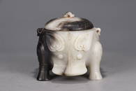 HETIAN WHITE JADE CROSSING-BEAST KNOB CAPPING FURNACE