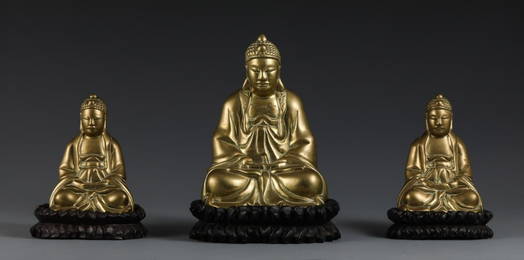 GILT BRONZE BUDDHA ORNAMENT IN SET