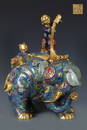 BRONZE CLOISONNE TONG'ZI'XI'XIANG ORNAMENT