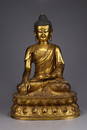 GILT BRONZE SAKYAMUNI SITTING ORNAMENT