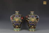 BRONZE CLOISONNE SAN'LONG'XI'ZHU PATTERN PLUM VASE IN