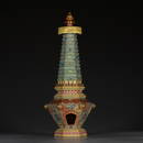 QIANLONG MARK GREEN BACKGROUND FAMILLE ROSE FLOWERS AND