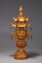 GILT SILVER FILIGREE DAGOBA ORNAMENT