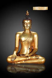 GILT BRONZE SAKYAMUNI SITTING ORNAMENT