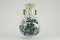 QIANLONG MARK FAMILLE ROSE HONG'FU'QI'TIAN PIERCED-EAR