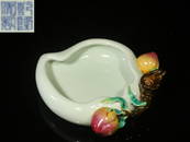 QIANLONG MARK BIONIC PORCELAIN SHOU-PEACH SHAPED BRUSH