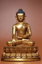 GILT BRONZE SAKYAMUNI SITTING ORNAMENT