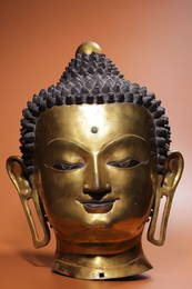 GILT BRONZE SAKYAMUNI BUDDHA-HEAD ORNAMENT