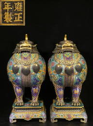 YONGZHENG MARK GLASS BRONZE CLOISONNE FLOWERS AND