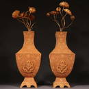 GILT BRONZE DRAGON PATTERN FLOWER VASE IN PAIR