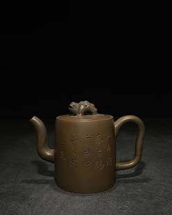 SHAO'YOULAN MARK GOLDEN TOAD KNOB CARVED AND PAINTED: Dimension (1) 5.55 in / Dimension (2) 2.91 in / Dimension (3) 3.86 in