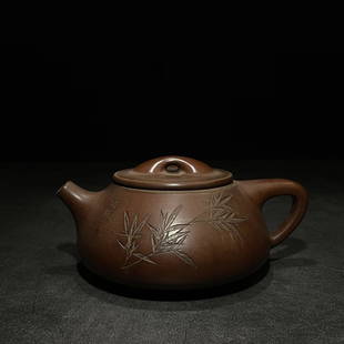 GU'JINGZHOU MARK TEAPOT: Dimension (1) 6.97 in / Dimension (2) 5.31 in / Dimension (3) 3.35 in