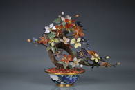 BRONZE CLOISONNE BONSAI