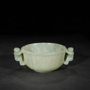 HETIAN JADE TONG'ZI POETRY BOWL