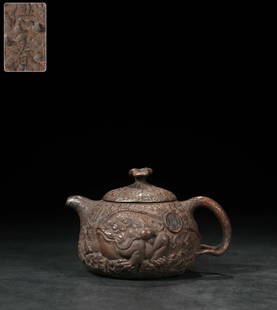 GONG'CHUN GANODERMA GONG'CHUN TEAPOT: Length 5.51 in / Width 4.17 in / Height 3.46 in