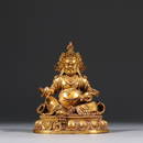 GILT BRONZE YELLOW GOD-OF-WEALTH SITTING ORNAMENT