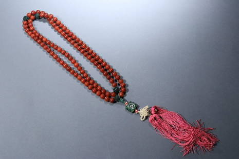 AMBER 108-BEAD HAND PIECE: Weight 110g / Bead-Diameter 0.43 in