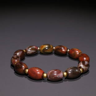 TIBETAN DZI BRACELET: Weight 40.3g / Dimension (1) 0.57 in / Dimension (2) 6.69 in