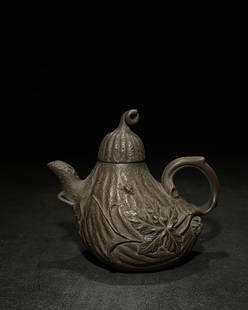 CHEN'MINGYUAN PUMKIN TEAPOT: Dimension (1) 5.83 in / Dimension (2) 3.43 in / Dimension (3) 5.24 in