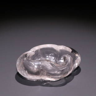 OLD CRYSTAL CHINESE CRABAPPLE SHAPED BRUSH WASEHR: Weight 134.6g / Height 1.18 in / Width 3.27 in