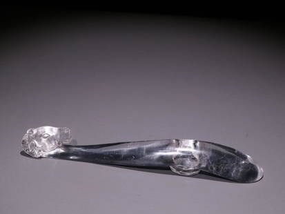 WHITE CRYSTAL SHEEP-HEAD BELT HOOK: Weight 71.9g / Length 5.91 in / Width 0.98 in