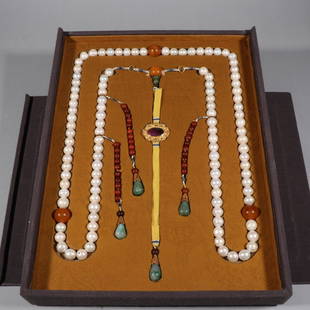 OLD PEARL 108 BEADS: Time: Qing Dynasty 17-19 Century/ Bead-Diameter 0.55 in