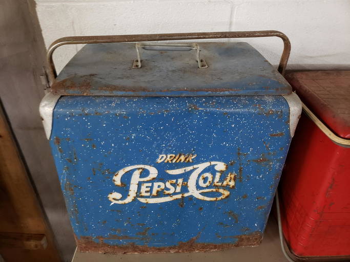 Vintage Pepsi Cola Ice Chest Cooler With Plug