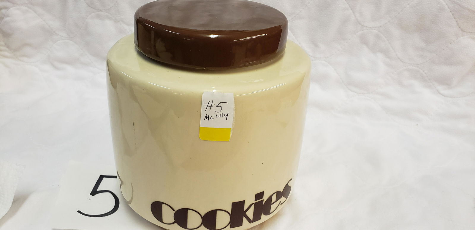 Marked McCoy 214 Cookies Cookie Jar.  Good condit. (1 of 3)