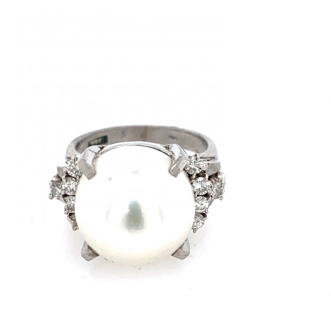 Platinum Diamond Pearl Ring (1 of 2)