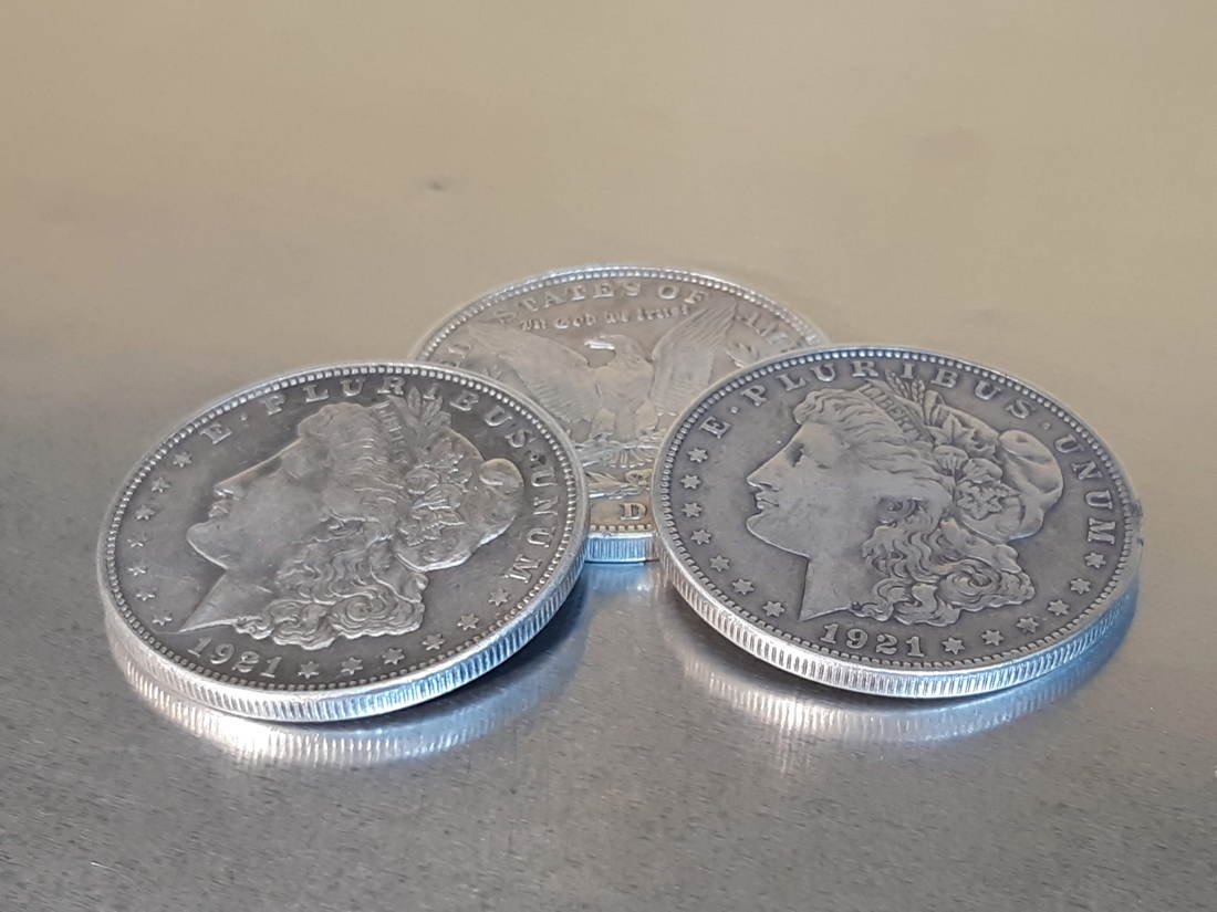 3 1921 Morgan Silver Dollars (1 of 3)