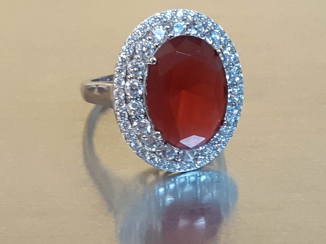 16ct. Oval Ruby Estate Ring in Sterling Silver (1 of 3)