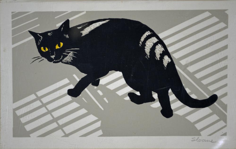 PHYLLIS SLOANE 1921-2009 WOODBLOCK SIGNED LUCITE (1 of 5)